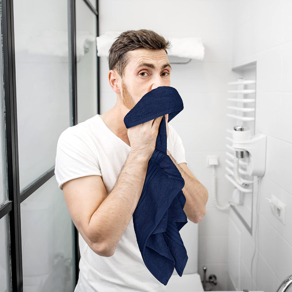 Utopia Towels 6 Piece Hand Towels Set, 16x28 in, 100% Cotton, Navy
