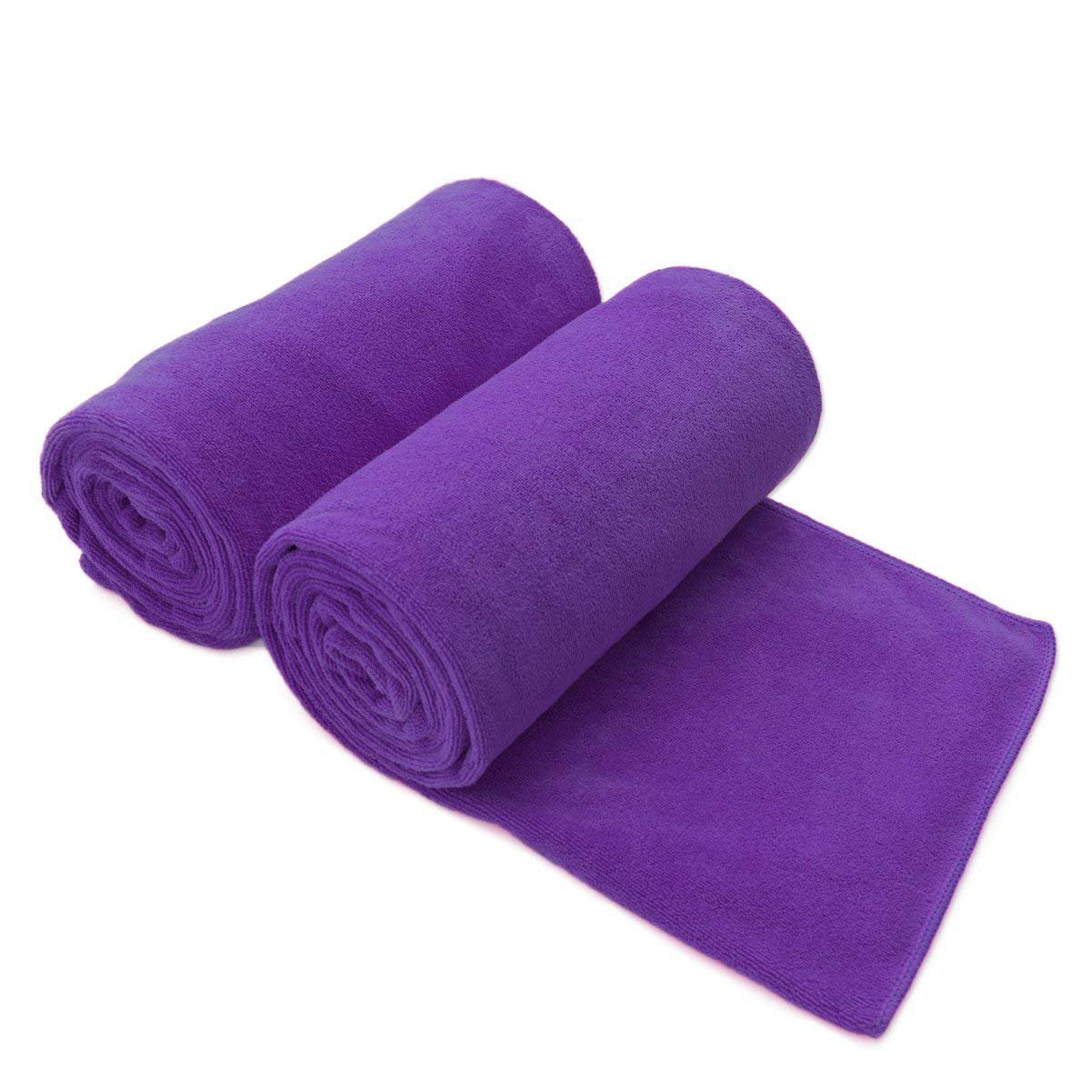 JML Microfiber Bath Towel with Hanging Loop, 2 Pack, 30" x 60", Grey