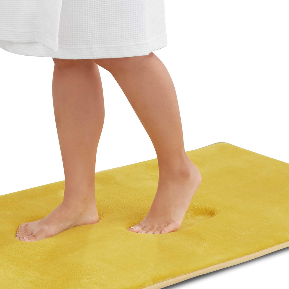 Memory Foam Bath Mat Non Slip Absorbent Super Cozy Velvet Bathroom Rug Carpet (17 inches X 24 inches, Grey)