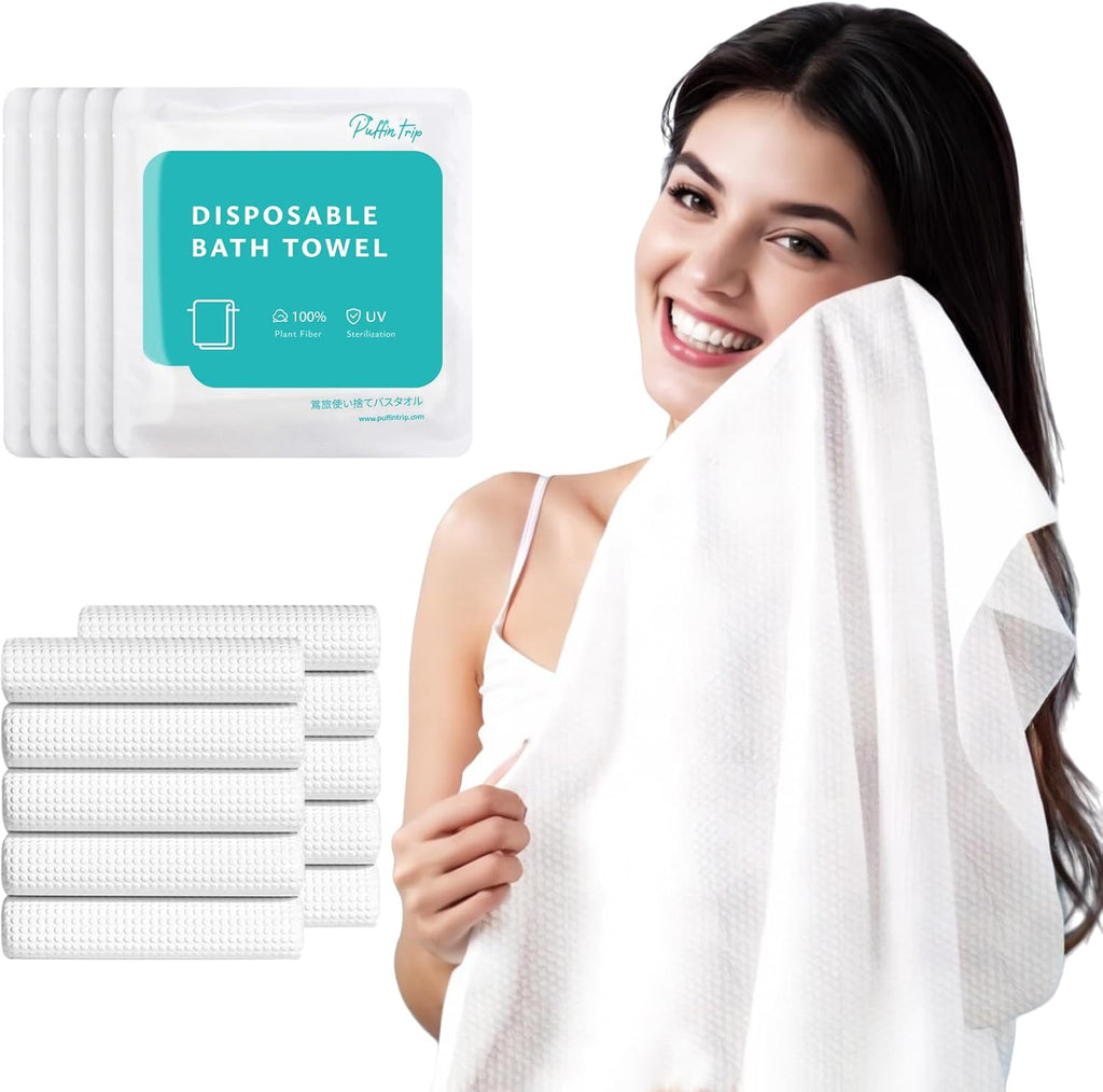 10 Pack Disposable Bath Towels 55''X27.5'’ Durable Portable Camping Towels