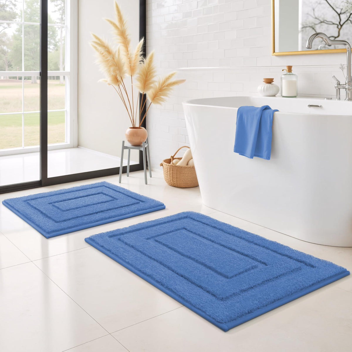 GRANNY SAYS Gray Bathroom Rug 20" x 30", Non-Slip Microfiber Bath Mat