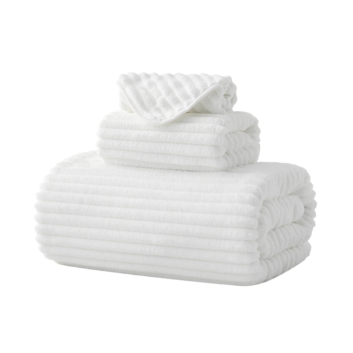 6 PC Bath Towel Set, 40"x80" Oversized Bath Sheets, Navy Blue