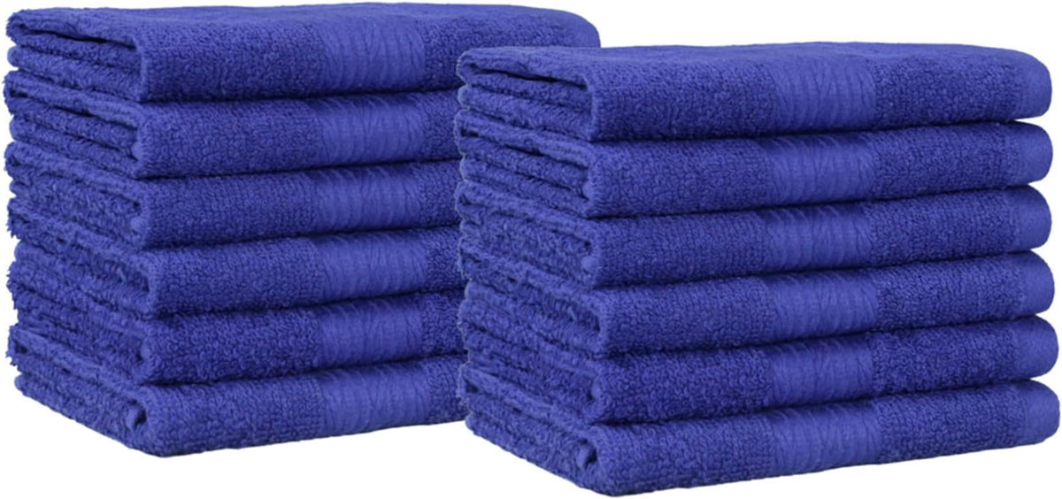 Amazon Basics Fast Drying Cotton Washcloths for Bathroom, Machine Washable, Soft and Highly Absorbent, 12 x 12 in, White, 24-Pack