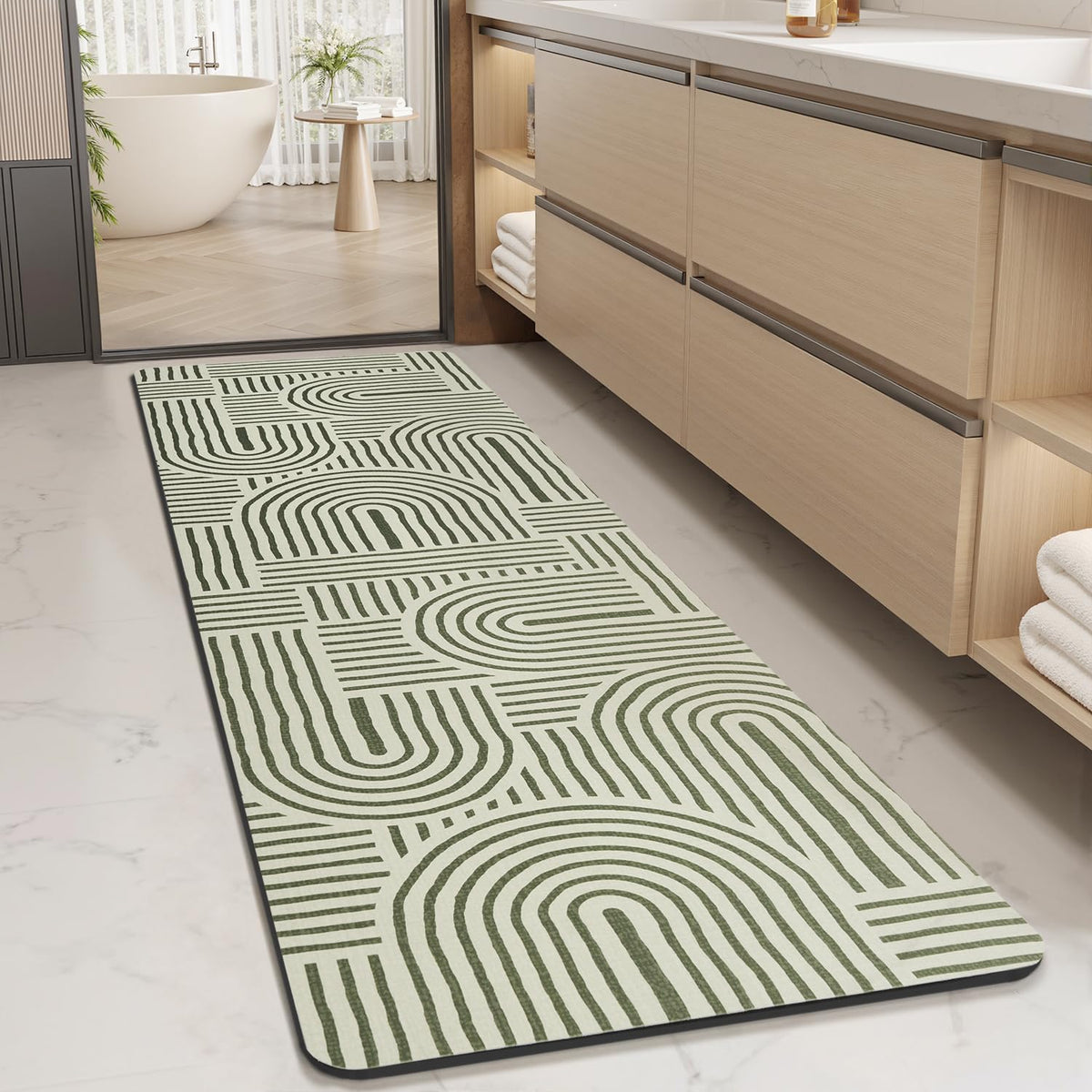 MontVoo -Bath Mat-Rubber Backing Non SlipThin Bathroom Rugs Fit Under Door- Quick Dry Absorbent Faux Suede Surface Grey Bathroom Floor Mats-Shower Rug for in Front of Bathtub Shower Gray 16x24