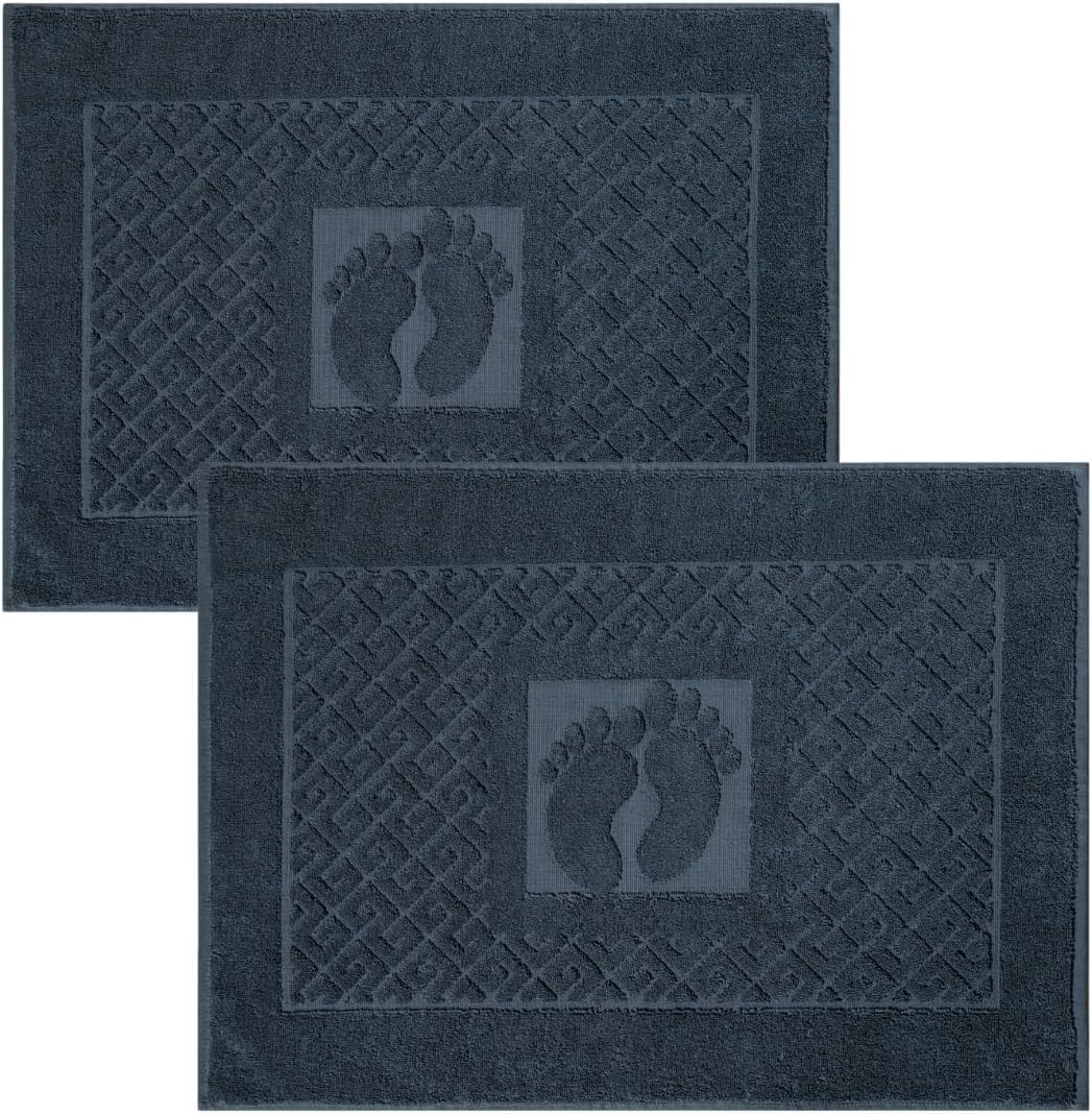 Turkish Cotton Bathroom Floor Towel, 2-Pack Towel Bath Mats