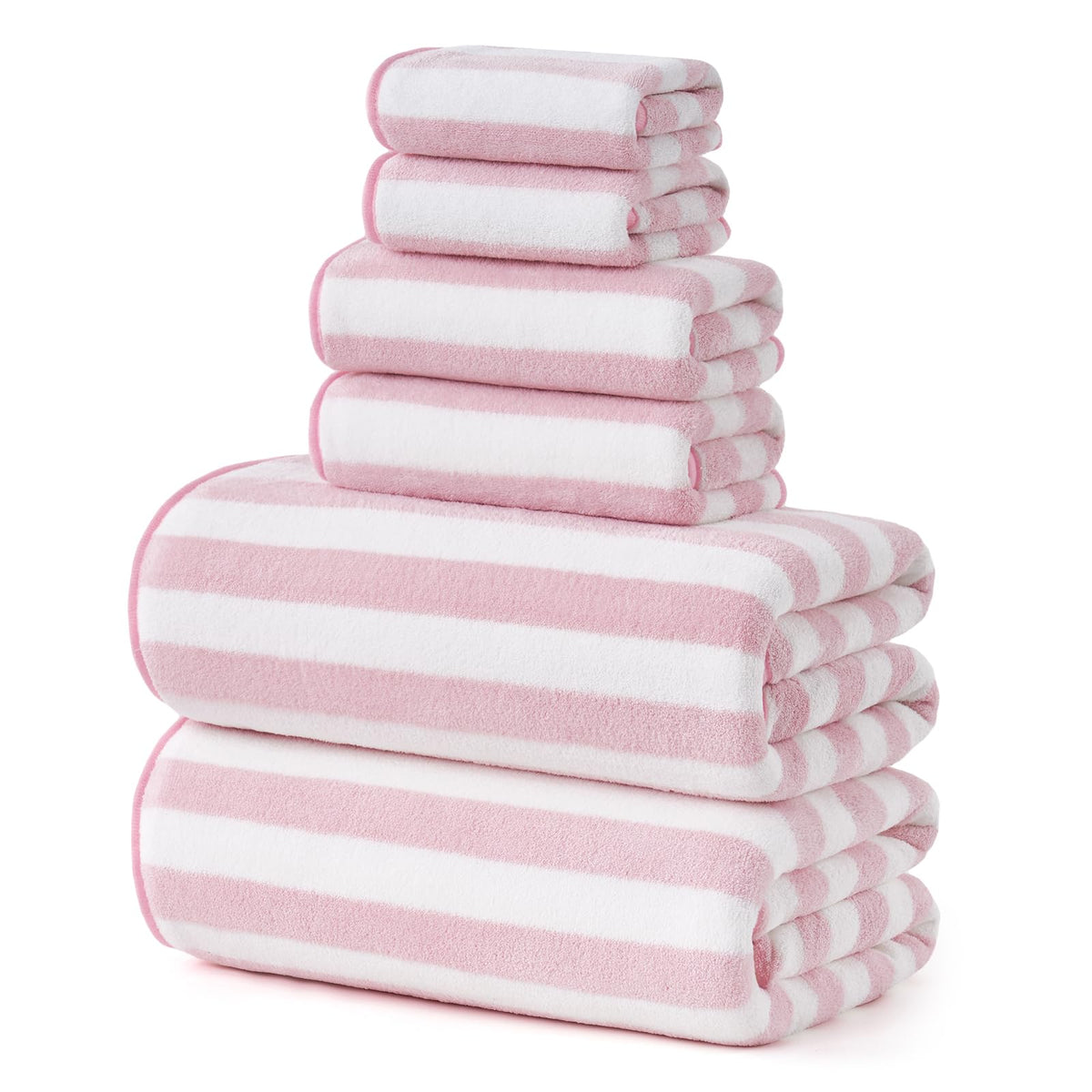 REDKISS 6-Piece Microfiber Bath Towel Set, Ultra Soft, Highly Absorbent & Quick Dry, 35x70 Inch Oversized, Taupe Towels for Bathroom, Spa, Gym, 2 Bath 2 Hand 2 Washcloths