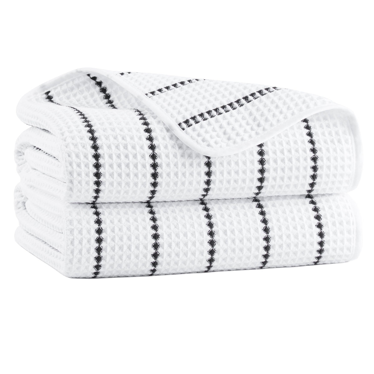 MICROFI New Microfiber Waffle Bath Towels, 2 Pieces, Oversized, Soft, Absorbent, Fast Drying, Lint Free 430 GSM (30''x60''/76cm x 152cm)