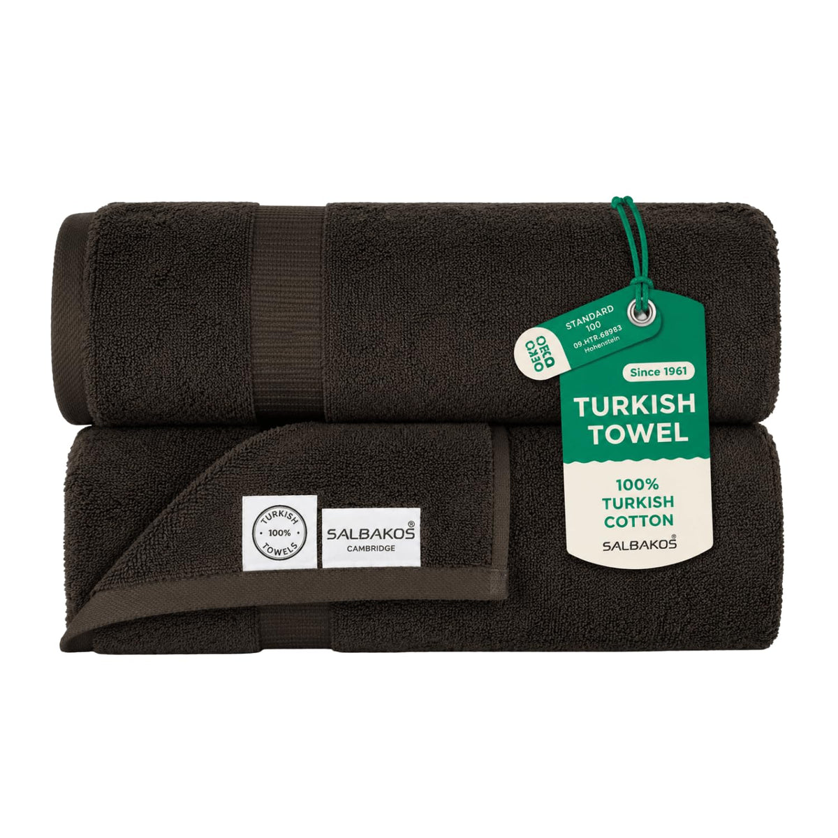 SALBAKOS 6-Piece 100% Turkish Cotton Hand Towels, 16x30 inch, White