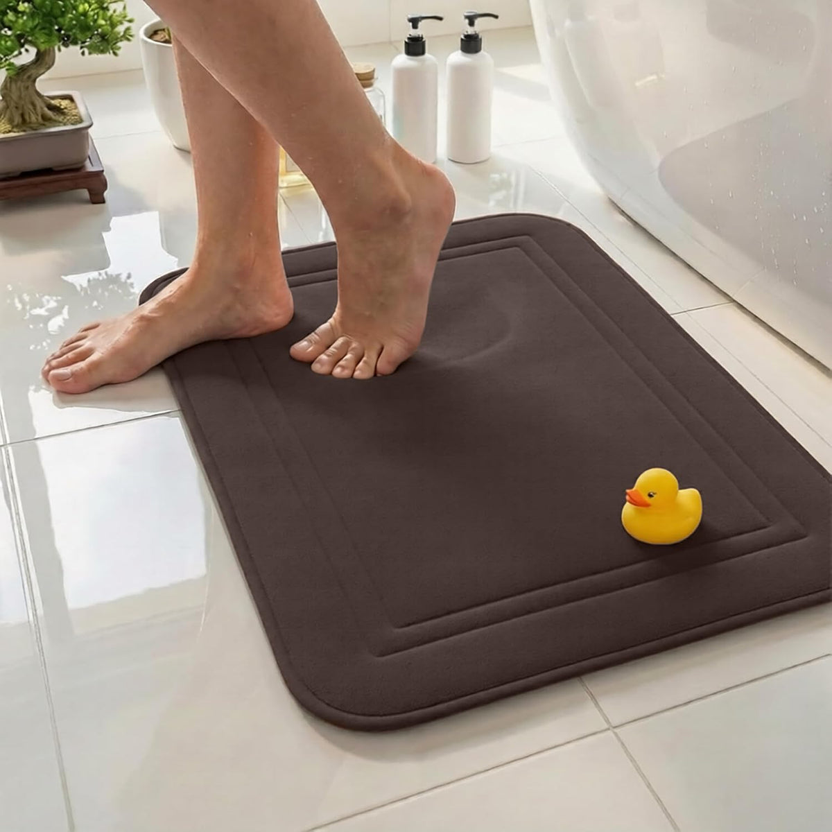ITSOFT Memory Foam Bath Mat 31x20, Non Slip, Machine Washable, Quick Dry & Absorbent Rugs, Bath Mats for Bathroom Floor, Tub & Shower, Bathroom Rug, Sage Green