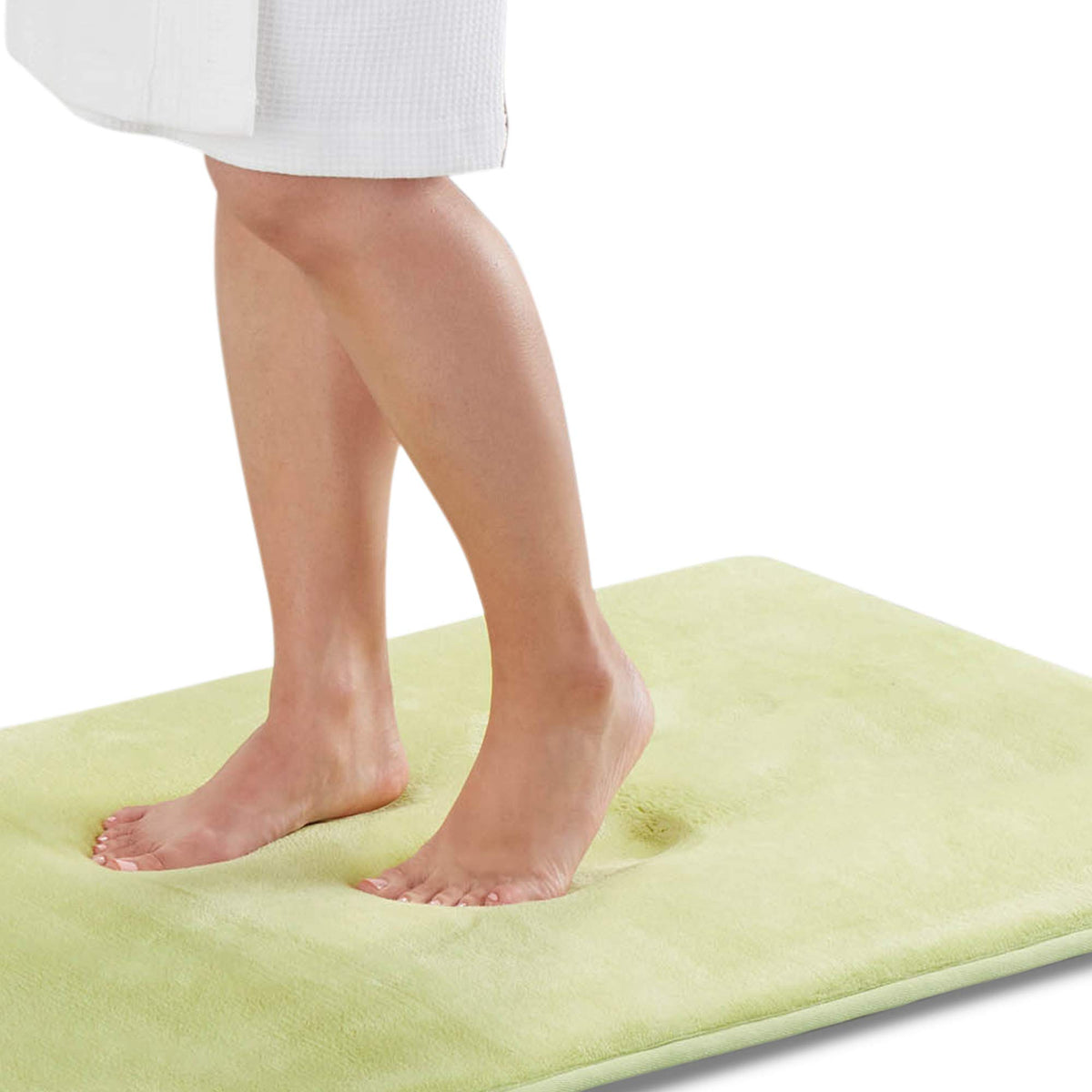 Memory Foam Bath Mat Non Slip Absorbent Super Cozy Velvet Bathroom Rug Carpet (17 inches X 24 inches, Grey)