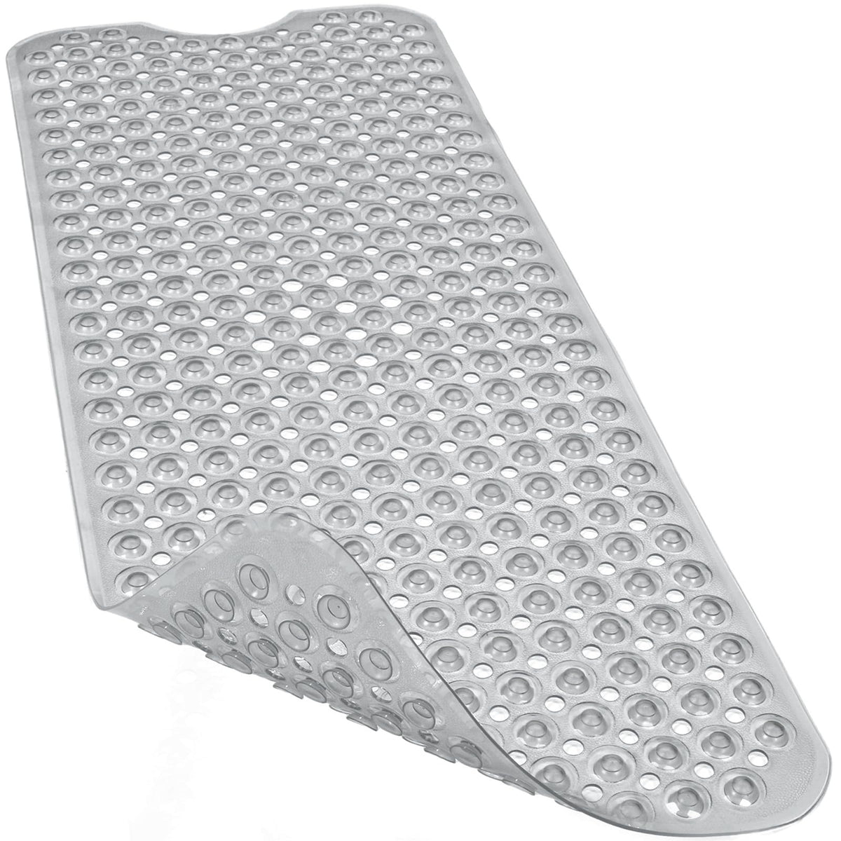 Bathtub and Shower Mats, 40x16 Inch Extra Large Non Slip Soft Bath Tub Mat with Suction Cups and Drain Holes for Bathroom Floor and Keep Tubs Clean, Machine Washable, Black