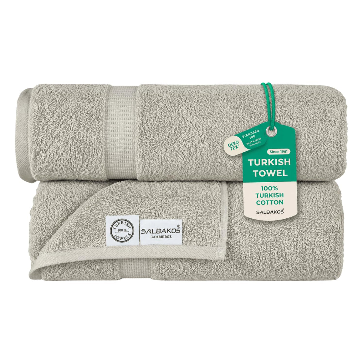 SALBAKOS 6-Piece 100% Turkish Cotton Hand Towels, 16x30 inch, White