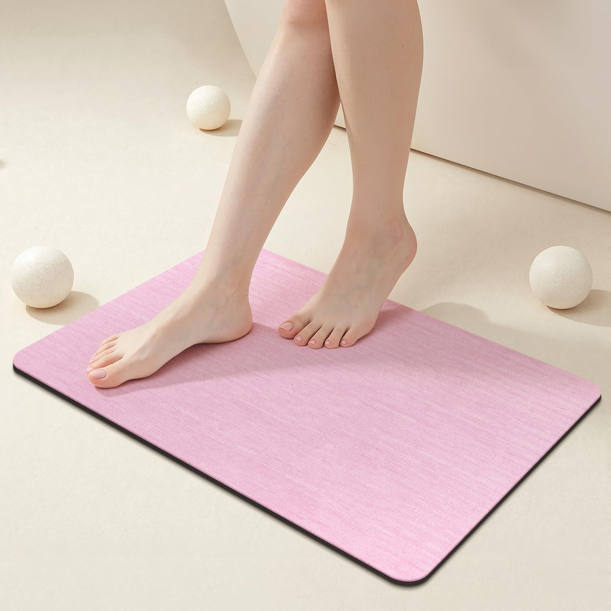 Mecko Bath Mat 16"x24",Ultra Thin Bathroom Rug fit Under Door Light Grey