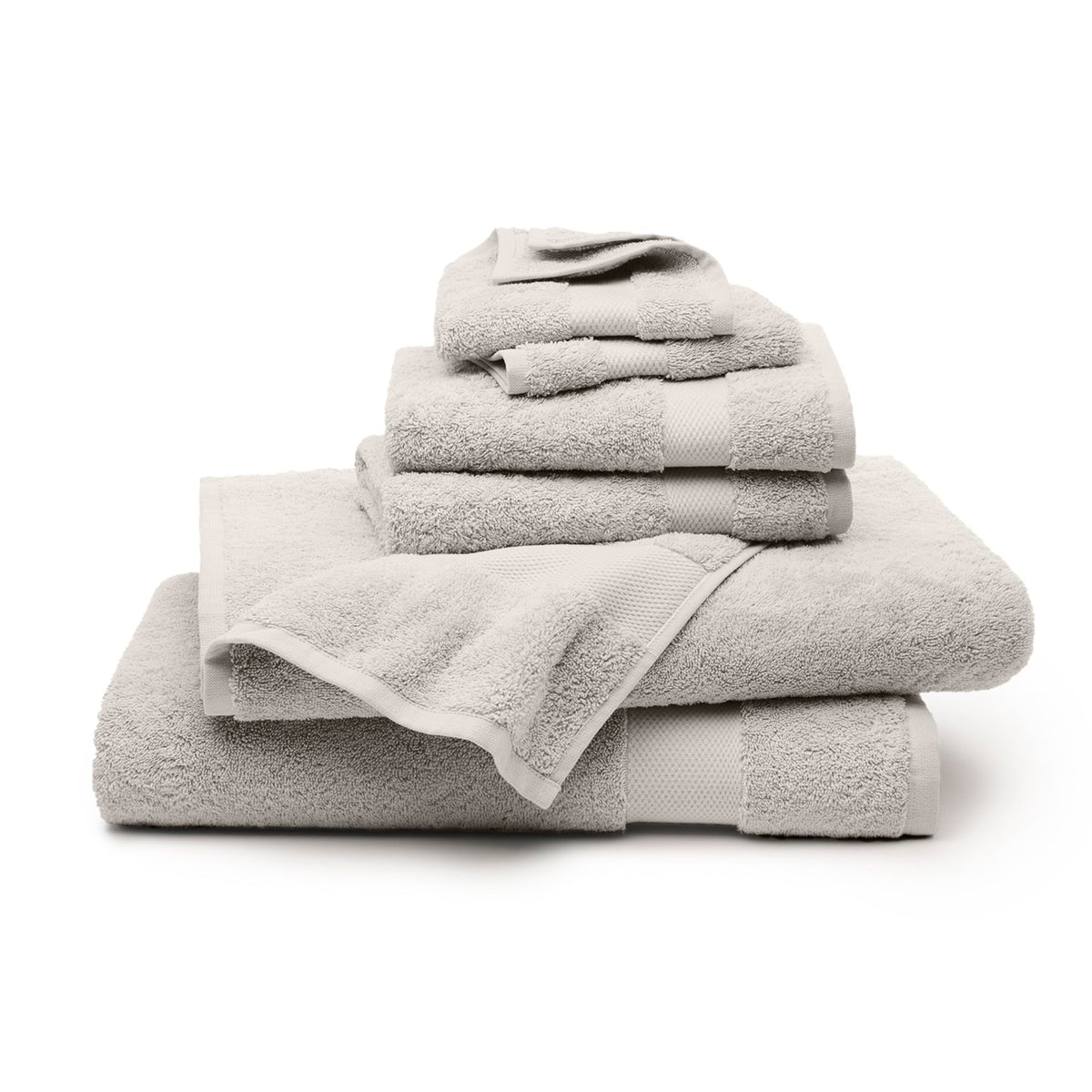 BOLL & BRANCH Plush Bath Towel Set, 6 Pieces, Stone