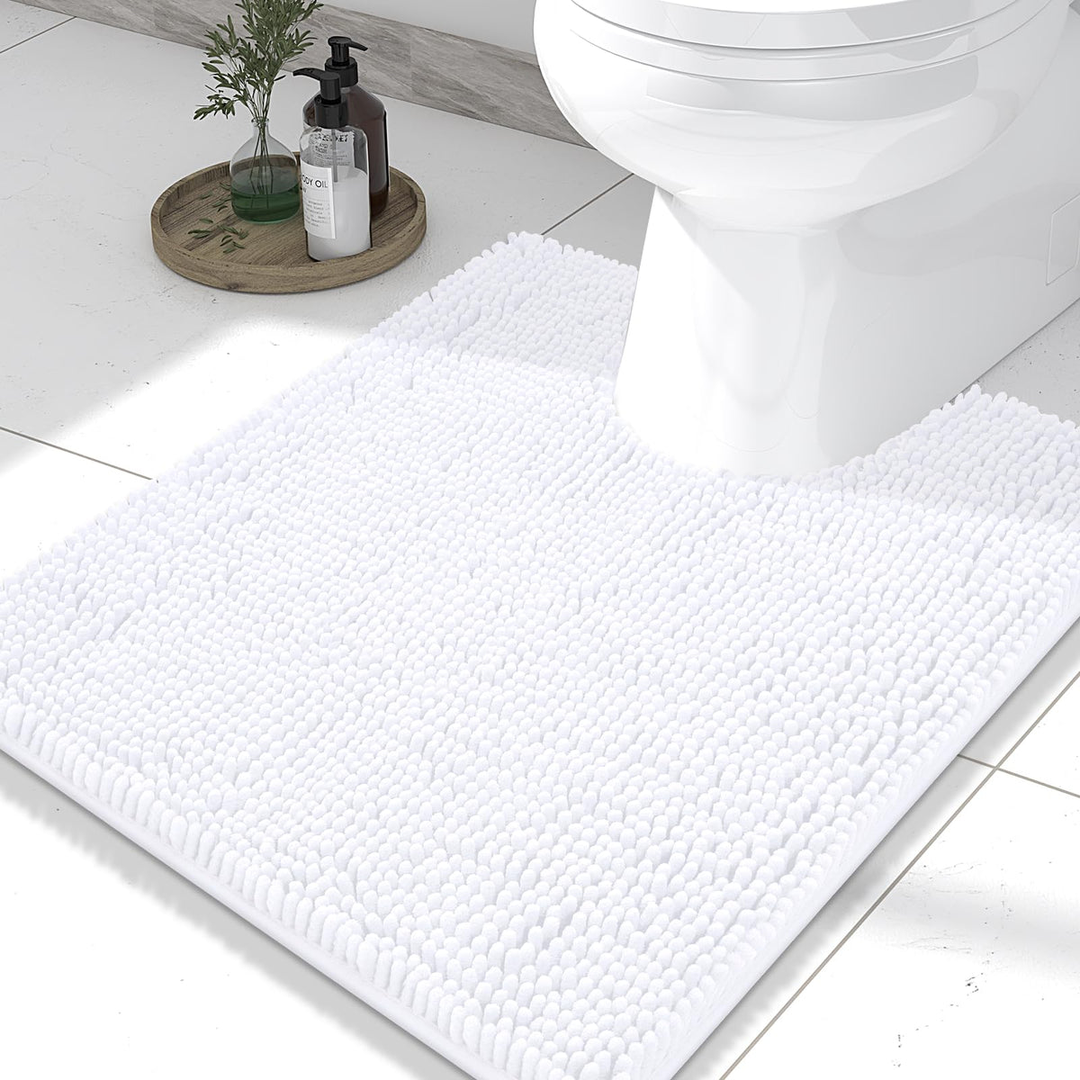 Smiry Bathroom Rugs 30X20, Luxury Chenille Extra Soft Absorbent Bath Mat