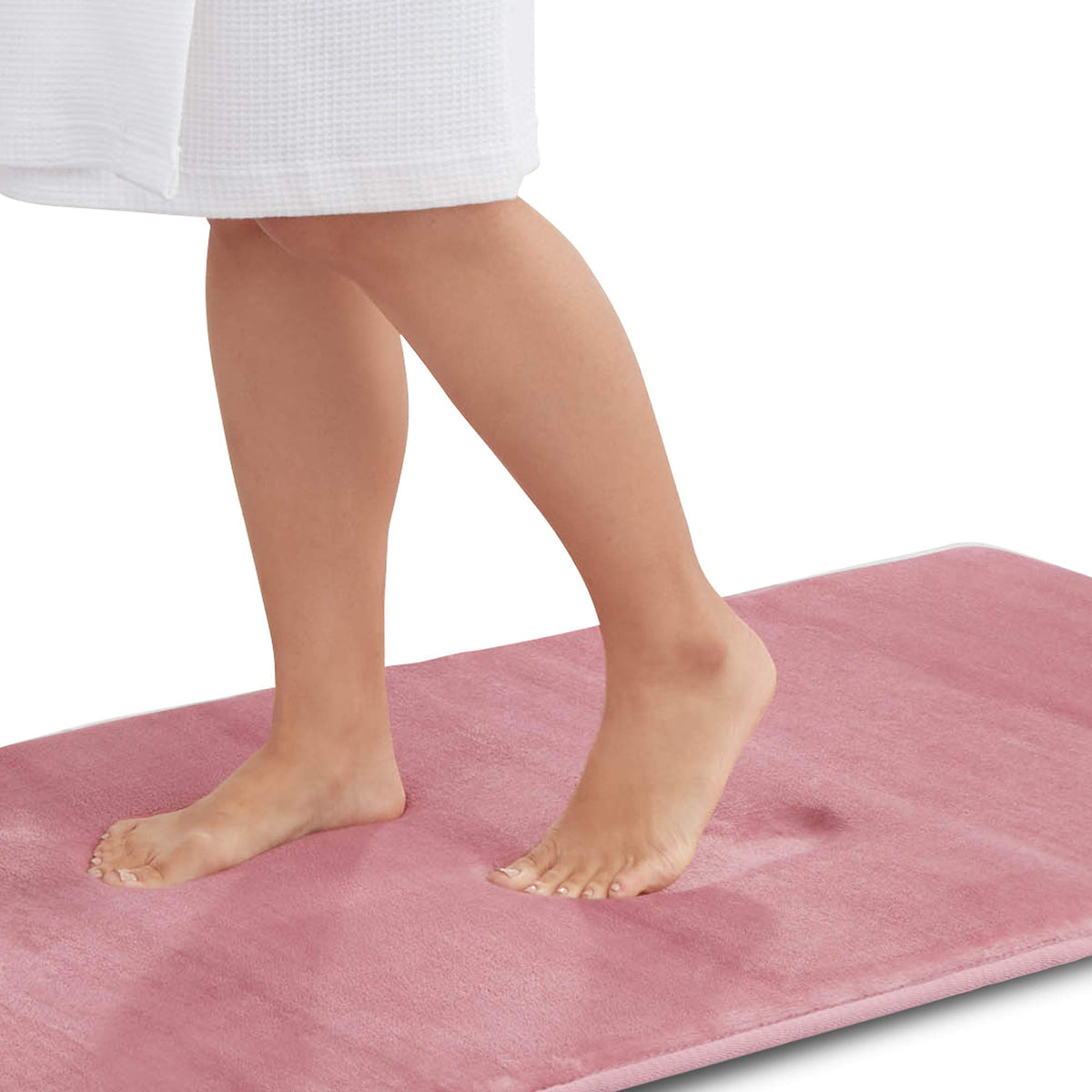 Memory Foam Bath Mat Non Slip Absorbent Super Cozy Velvet Bathroom Rug Carpet (17 inches X 24 inches, Grey)