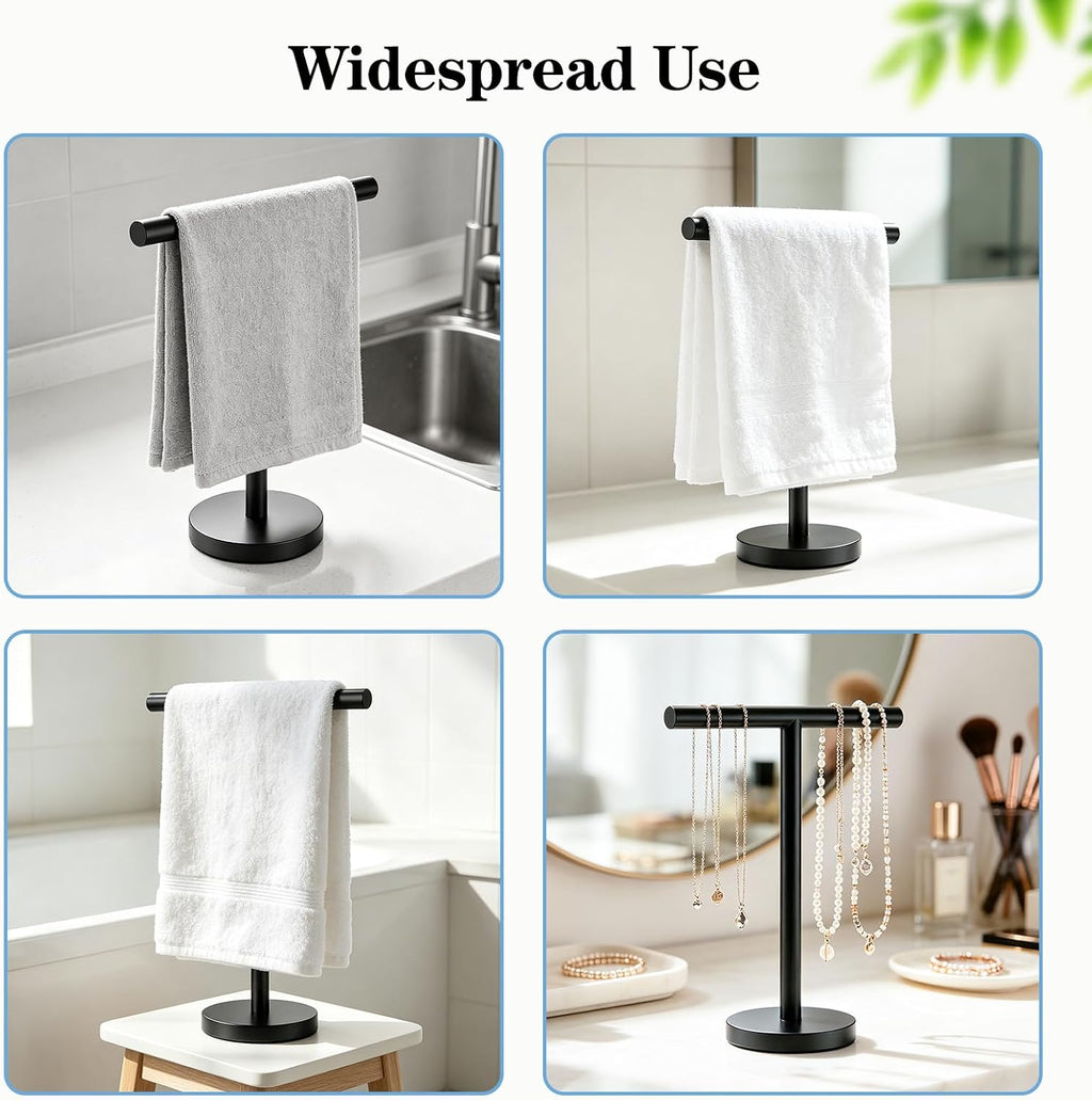 SetSail T-Shaped Hand Towel Holder, Black