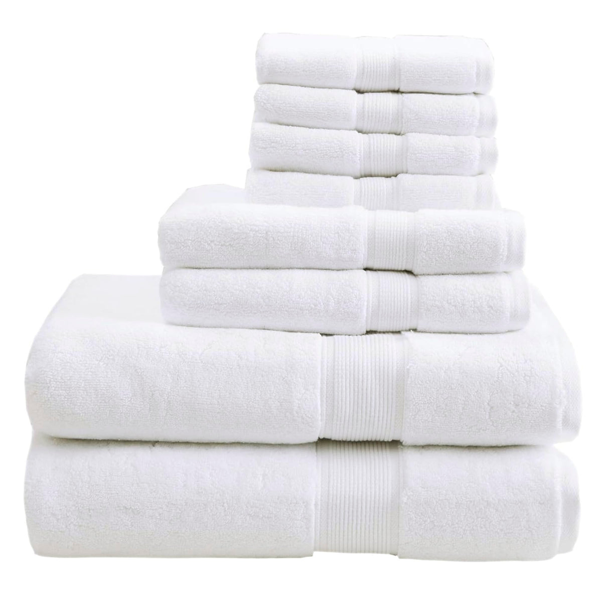Madison Park 800GSM 100% Cotton Bathroom Bath Towel Set of 8, Light Blue