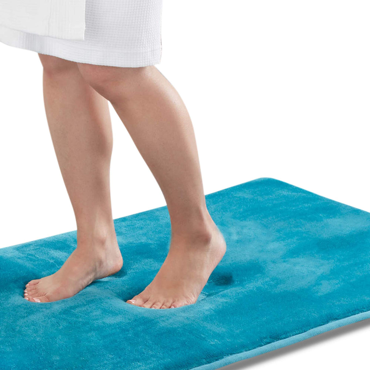Memory Foam Bath Mat Non Slip Absorbent Super Cozy Velvet Bathroom Rug Carpet (17 inches X 24 inches, Grey)