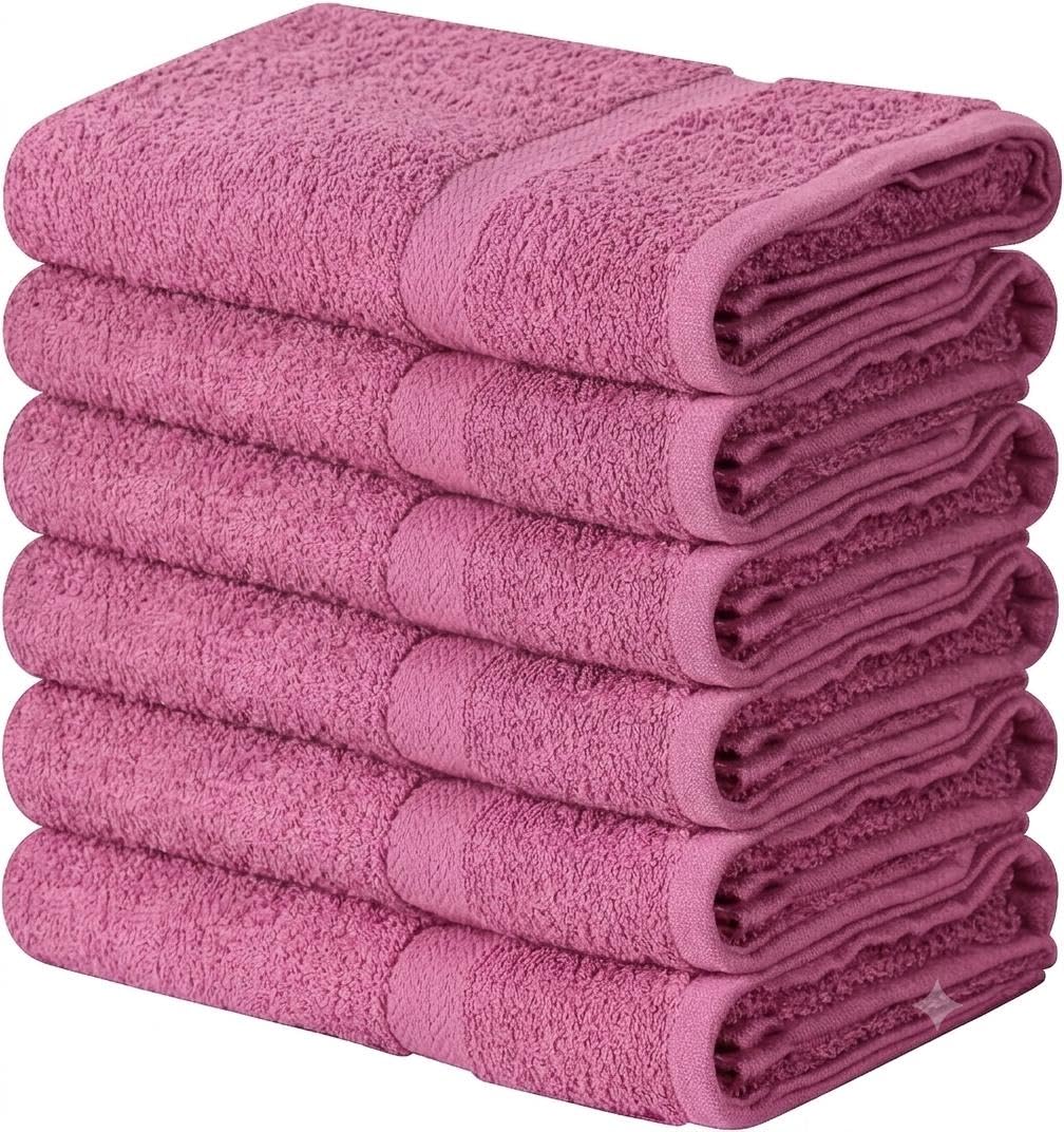 Towel and Linen Mart 100% Cotton Grey 6 Pack Medium Bath Towel Set, Quick Dry, Super Absorbent, Light Weight, Soft Feel, Premium Towels for Hotel, Spa and Bathroom (24 X 48 6 Pack, Grey)