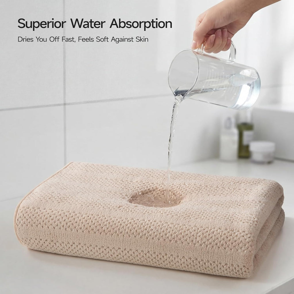 ecolook Microfiber Bath Towels Set of 4, 31 x 63 Inch Extra Large Bath Towel Set, Super Soft & Highly Absorbent, Quick Dry Lightweight Towels for Bathroom, Gym, Spa, Pool & Travel, Multicolor