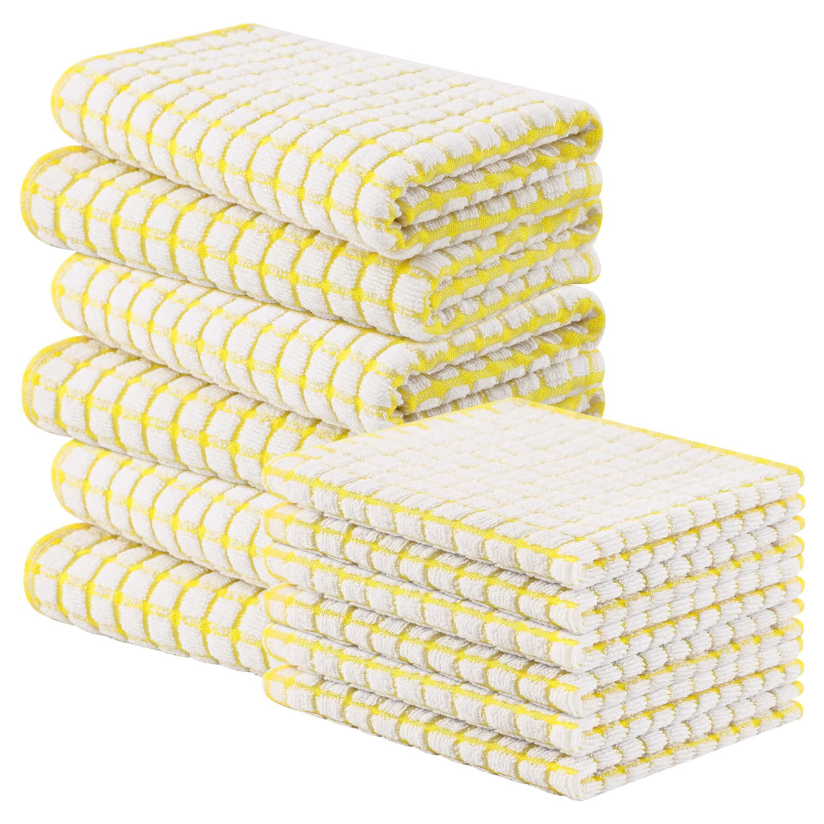 Homaxy Kitchen Towels and Dishcloths Set, Set of 8, Blue/Yellow/Red/Green