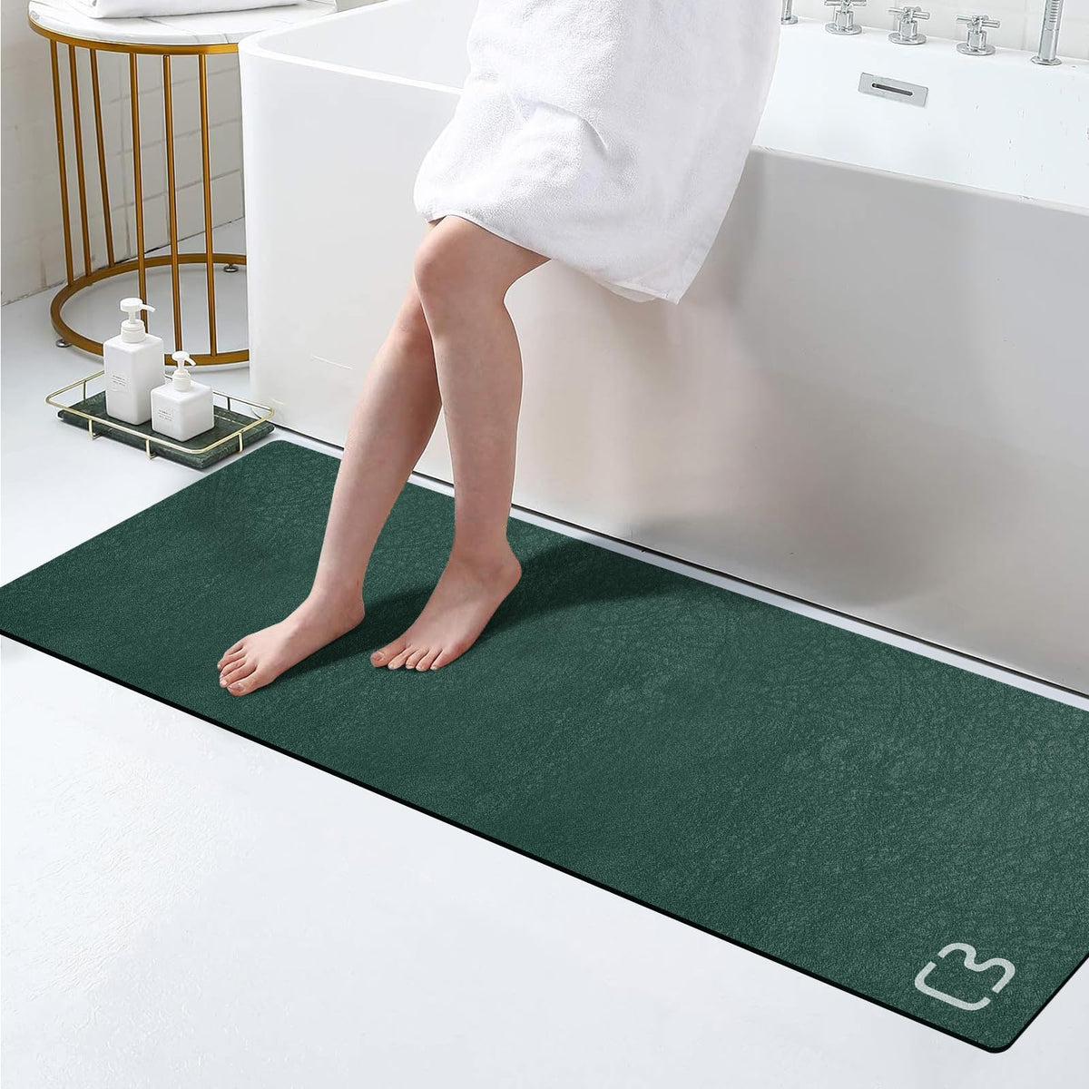 Diatomaceous Earth Bath Mat Stone Bath Mats for Bathroom,15.7"x23.6",Grey