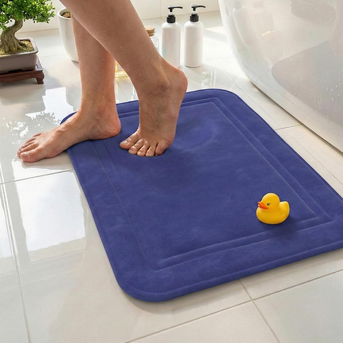 ITSOFT Memory Foam Bath Mat 31x20, Non Slip, Machine Washable, Quick Dry & Absorbent Rugs, Bath Mats for Bathroom Floor, Tub & Shower, Bathroom Rug, Sage Green
