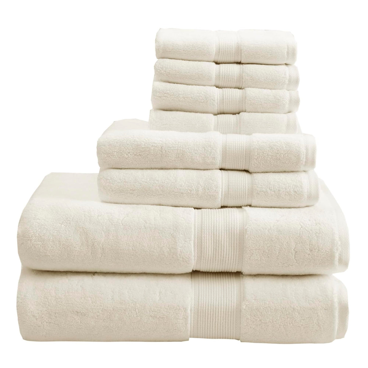 Madison Park 800GSM 100% Cotton Bathroom Bath Towel Set of 8, Light Blue