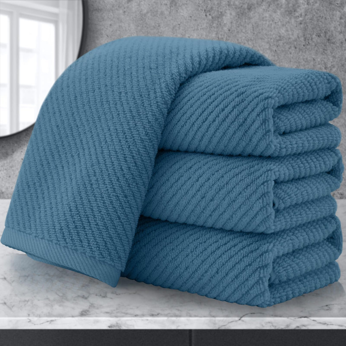 VOOVA & MOVAS 6PC Towel Set, 100% Cotton, Dark Grey