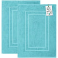 Feather & Stitch 100% Cotton Bath Mats 2 Piece 30x21 Inches, Granite Green