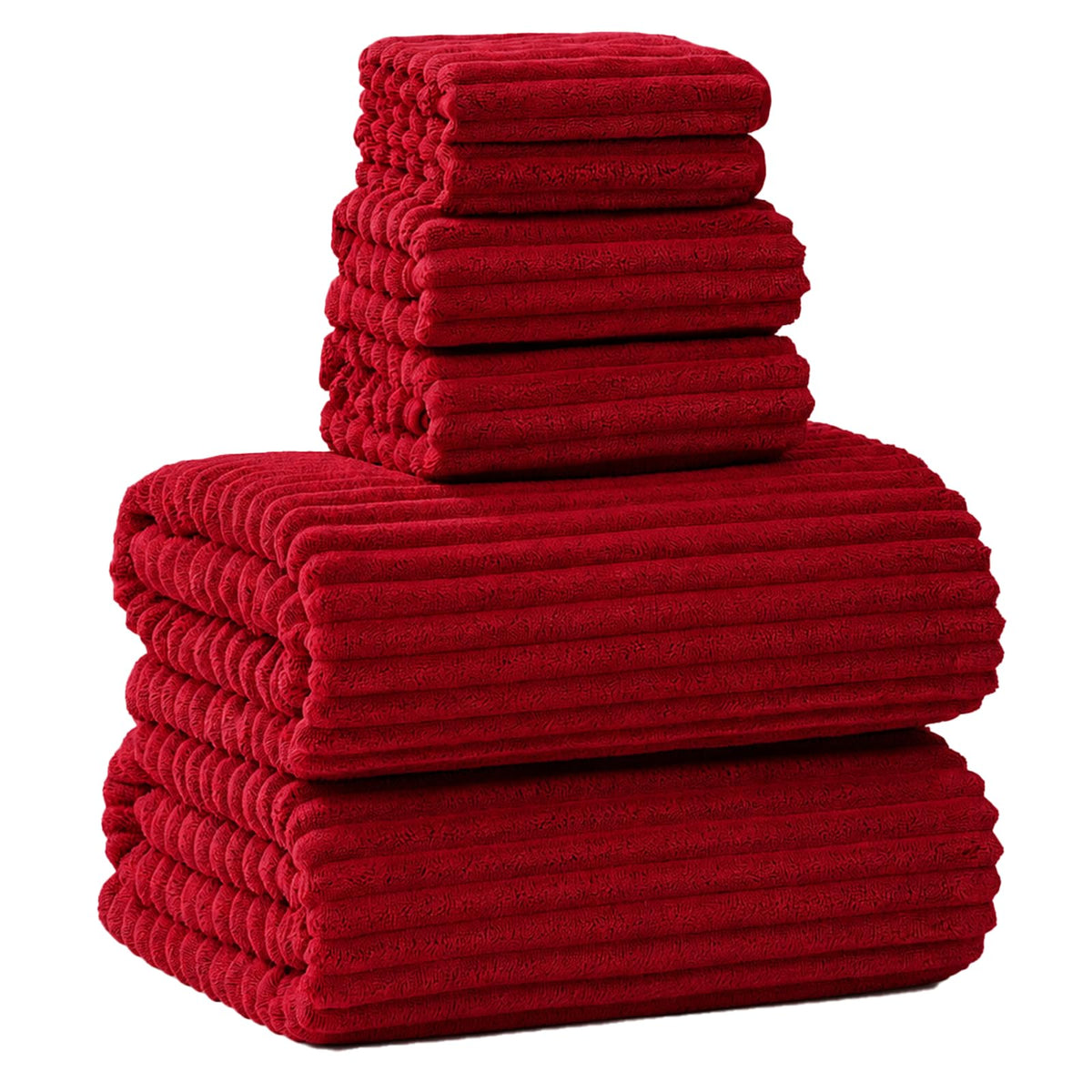 6 PC Bath Towel Set, 40"x80" Oversized Bath Sheets, Navy Blue