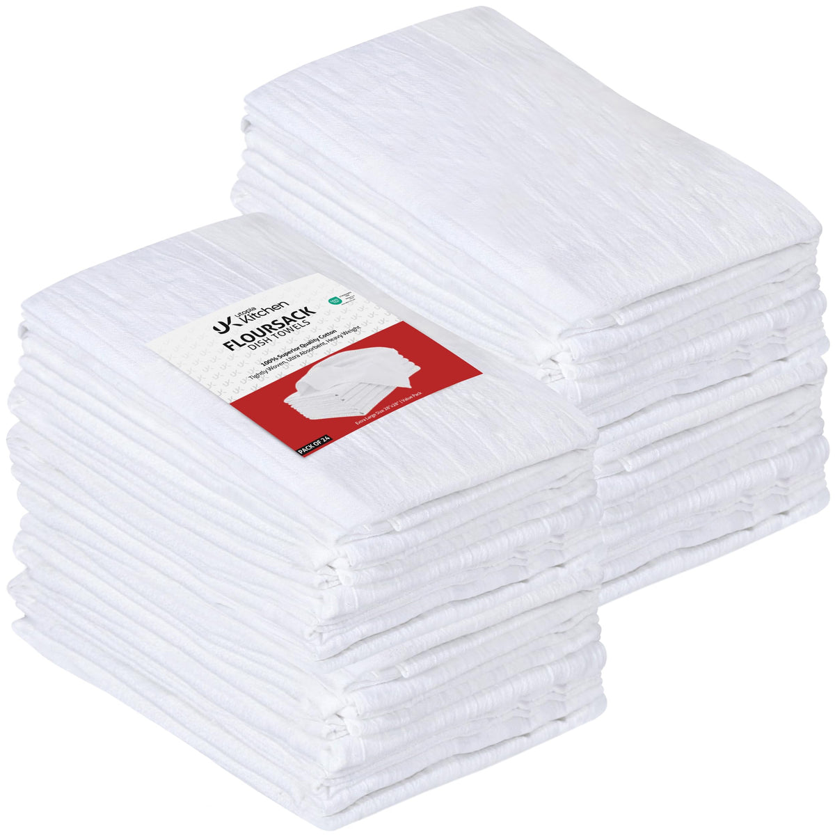 Utopia Kitchen White Flour Sack Towels [24 Pack - 28 x 28 Inch] 100% Cotton