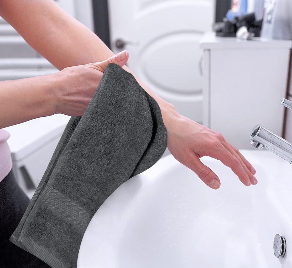 Utopia Towels 6 Pack Premium Hand Towels, 16x28 in, 600 GSM Cotton, Grey