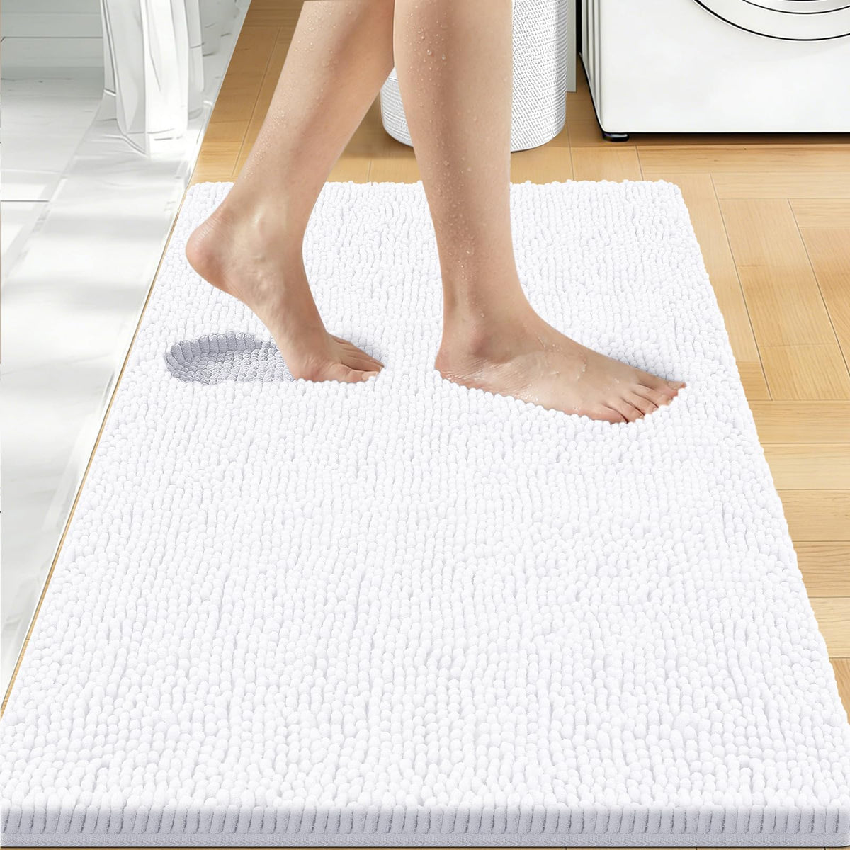 Bcoimo Small Bath Rug Mat,Sage Chenille High Absorbent Bathroom Floor Mats