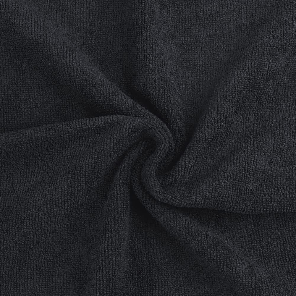 Orighty Salon Towels, 12 Pack Black Microfiber Hair Towel (16 x 29 Inch)