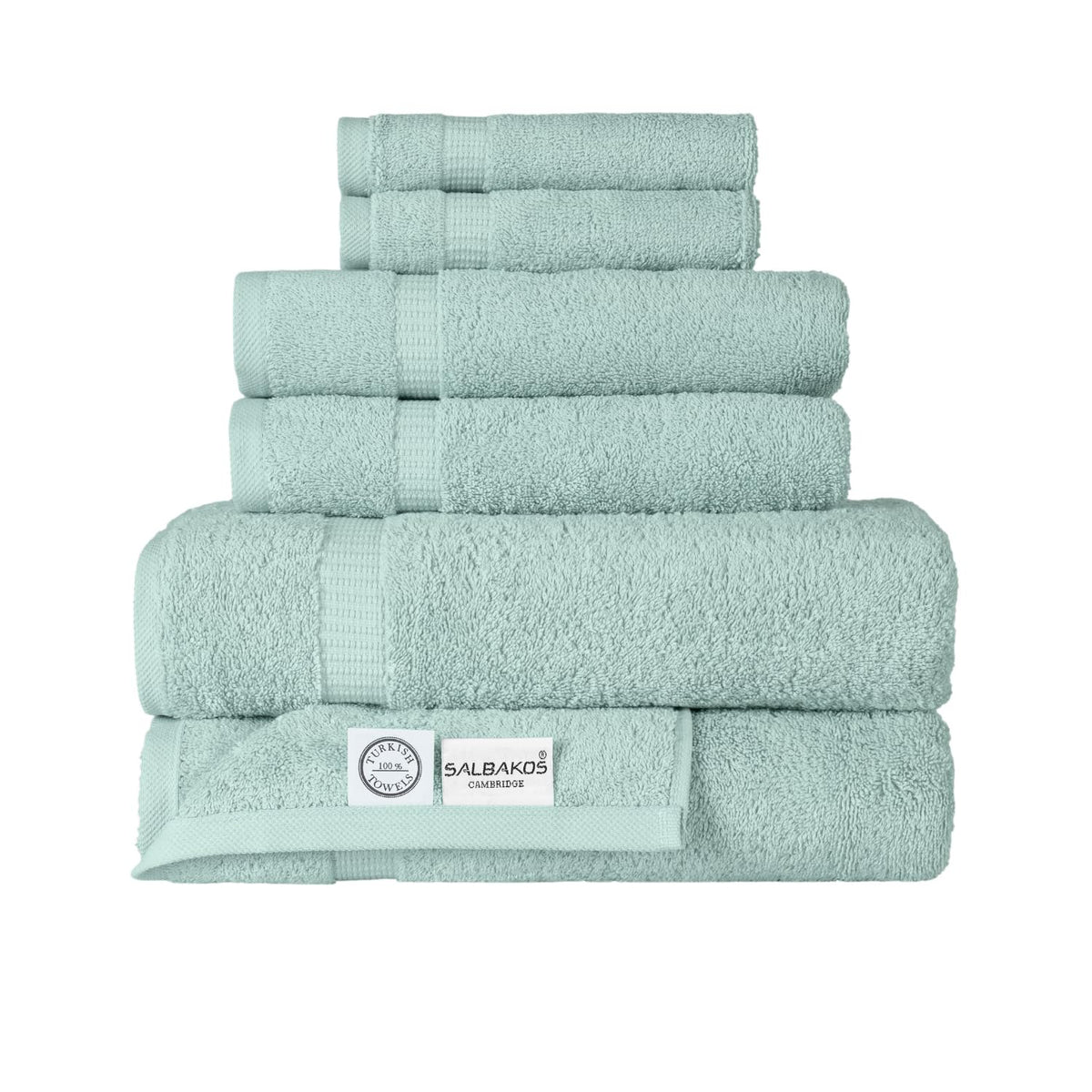 SALBAKOS 6-Piece 100% Turkish Cotton Hand Towels, 16x30 inch, White