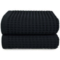 Waffle Bath Towels Set of 2 (Mist White) – Cotton, Quick Dry, Low Lint