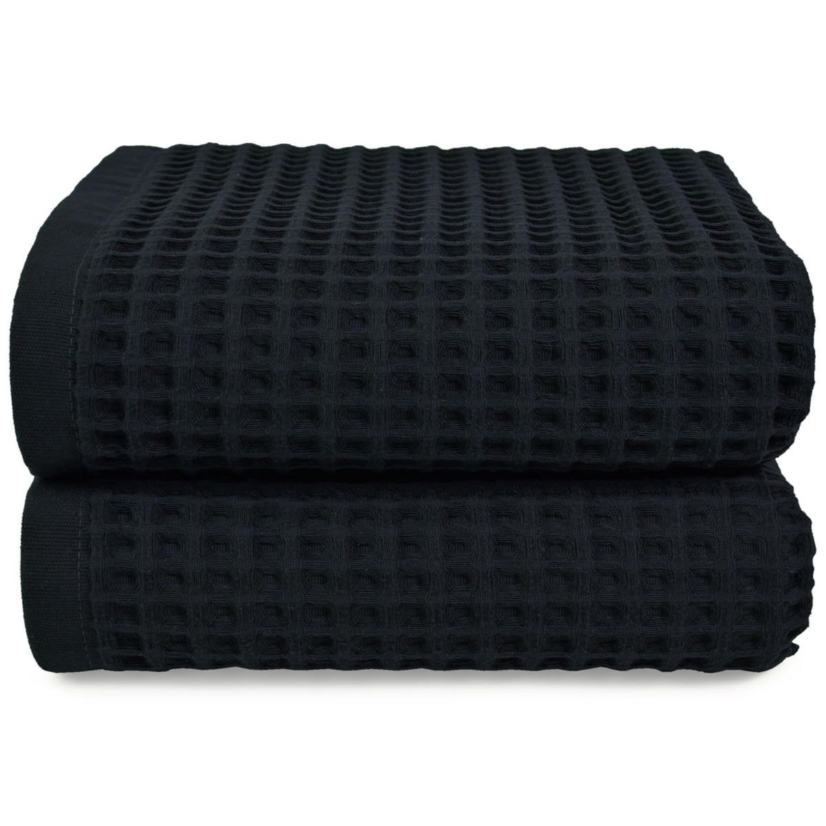 Waffle Bath Towels Set of 2 (Mist White) – Cotton, Quick Dry, Low Lint