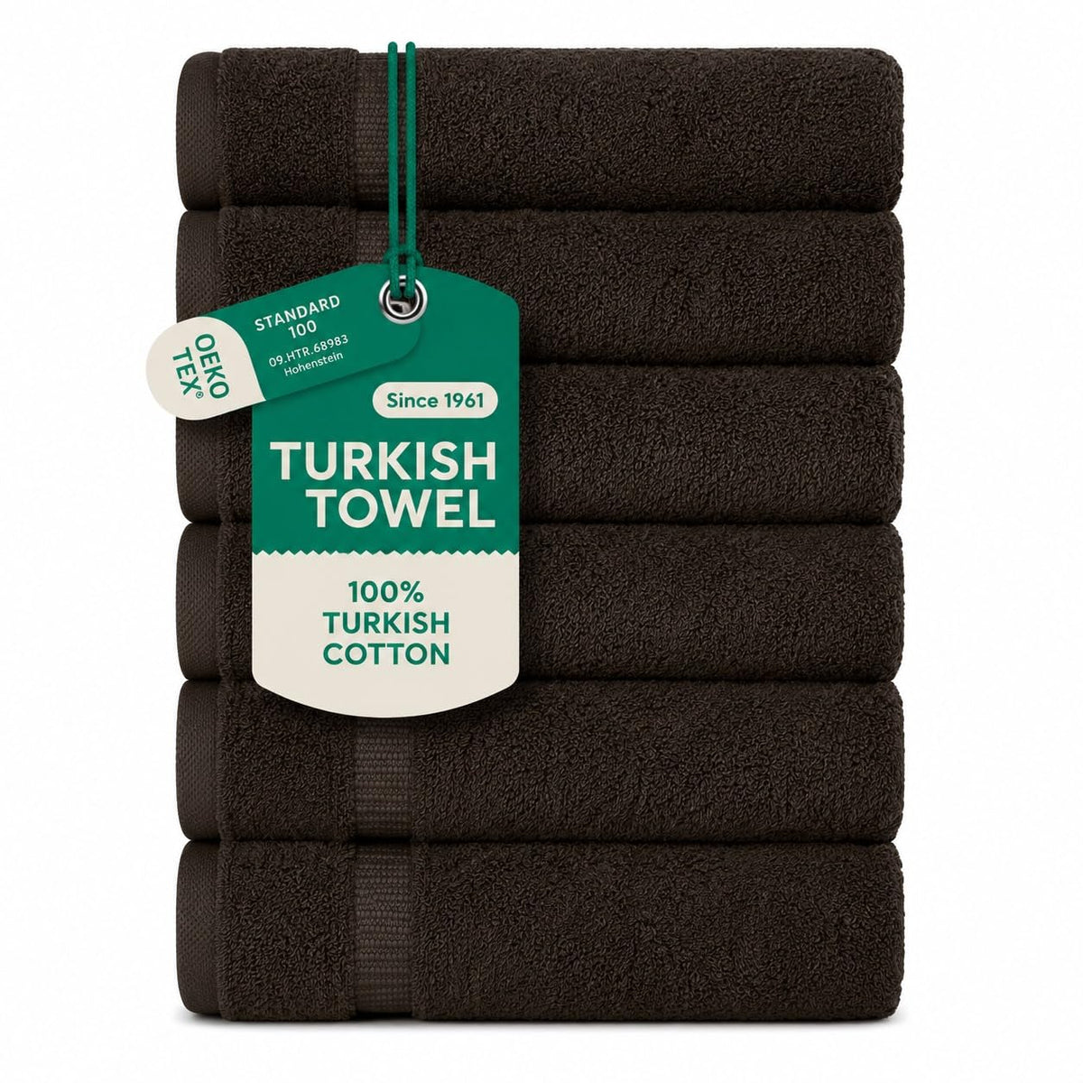 SALBAKOS 6-Piece 100% Turkish Cotton Hand Towels, 16x30 inch, White