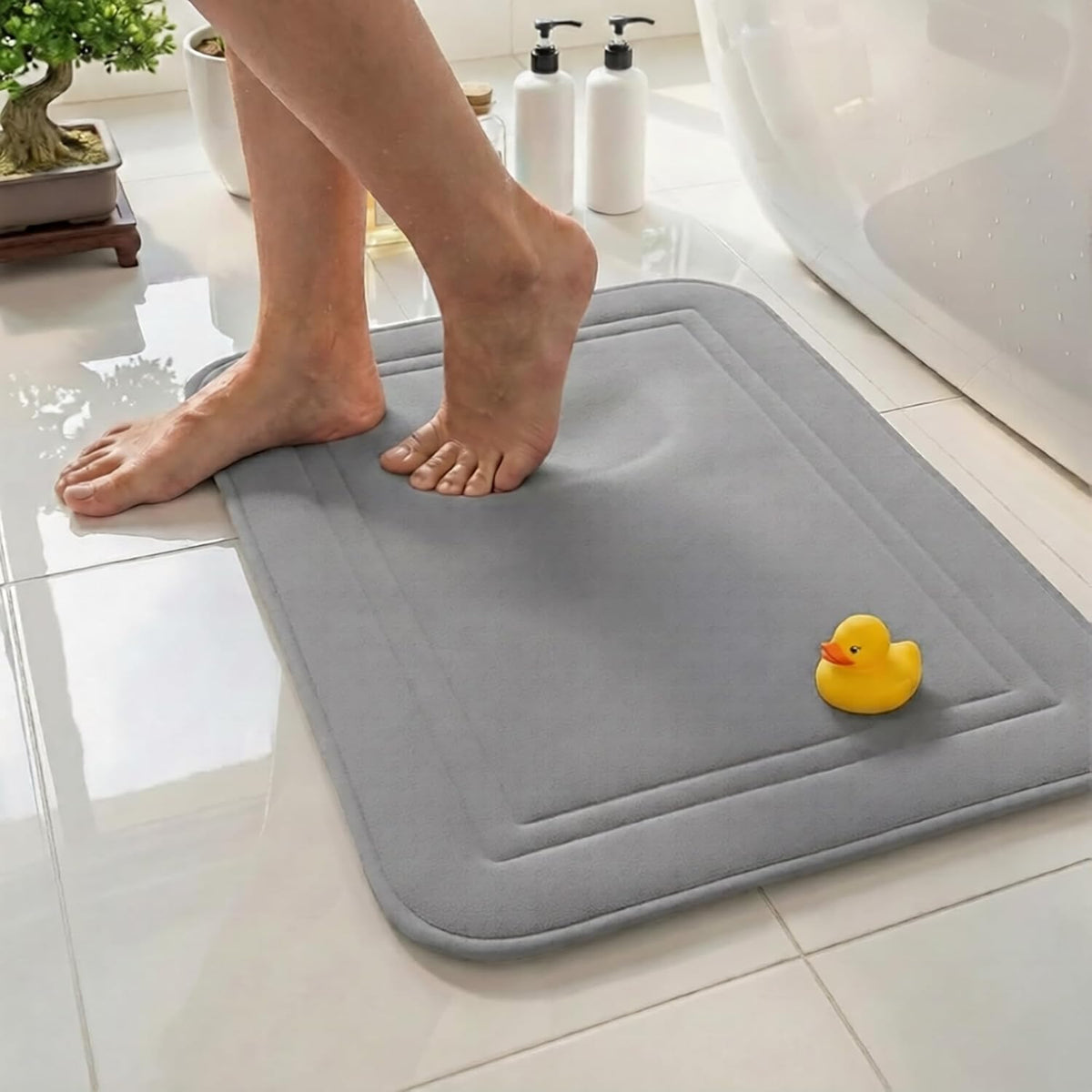 ITSOFT Memory Foam Bath Mat 31x20, Non Slip, Machine Washable, Quick Dry & Absorbent Rugs, Bath Mats for Bathroom Floor, Tub & Shower, Bathroom Rug, Sage Green