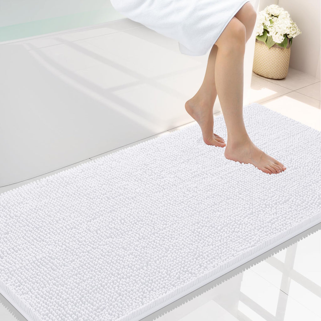 Smiry Bathroom Rugs 30X20, Luxury Chenille Extra Soft Absorbent Bath Mat