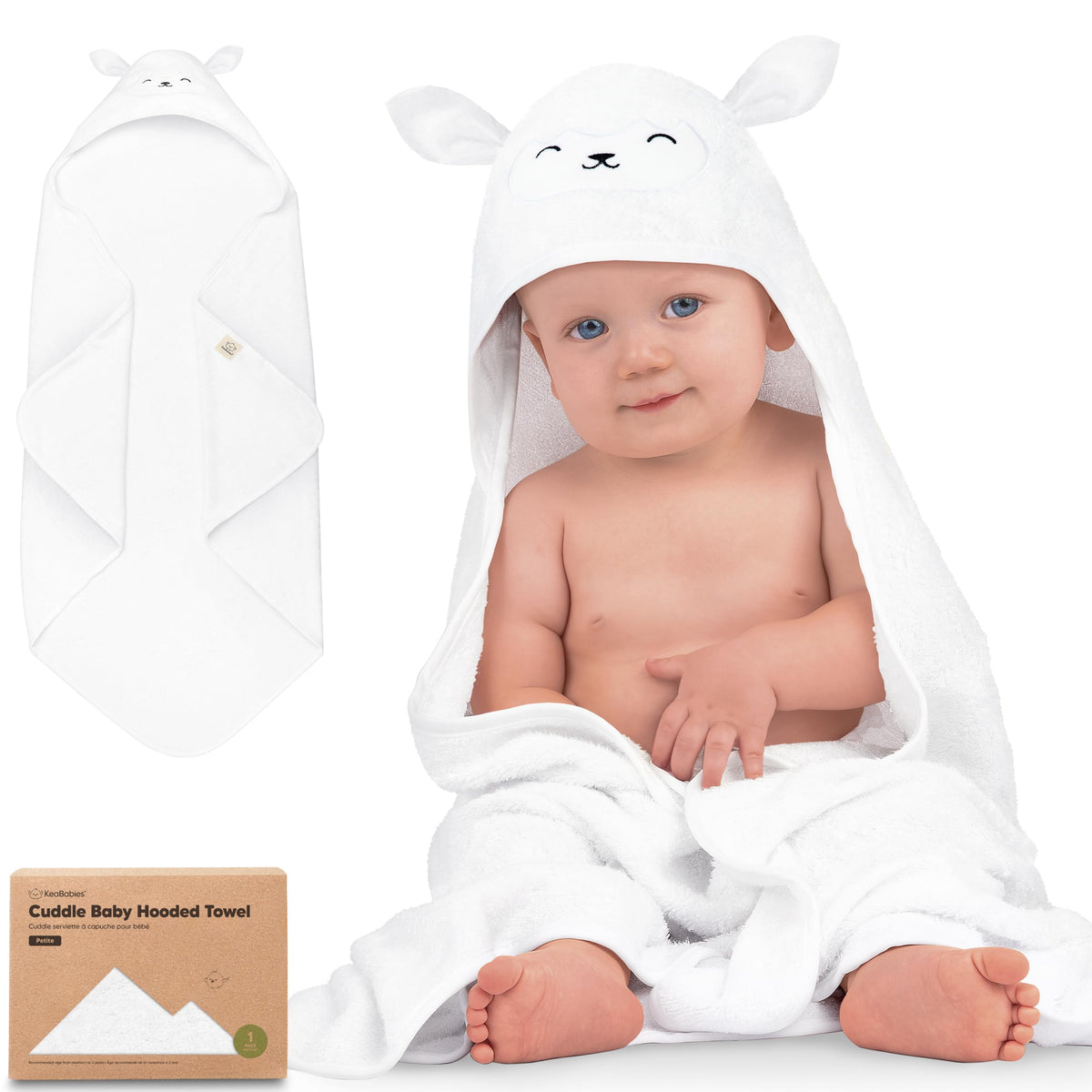 KeaBabies Hooded Baby Towel for Newborn, Baby Bath Towels (Duck, 35x35)