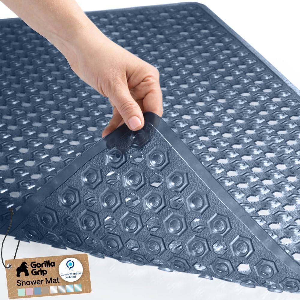 GORILLA GRIP Bath Tub Shower Mat, Bathtub Floor Liner, 35x16 Clear