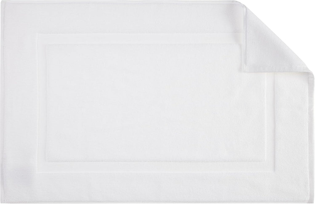 Amazon Basics Non-Slip Cotton Bath Mat, 100% Cotton Absorbent, Machine Washable, 31" L x 20" W, Bright White