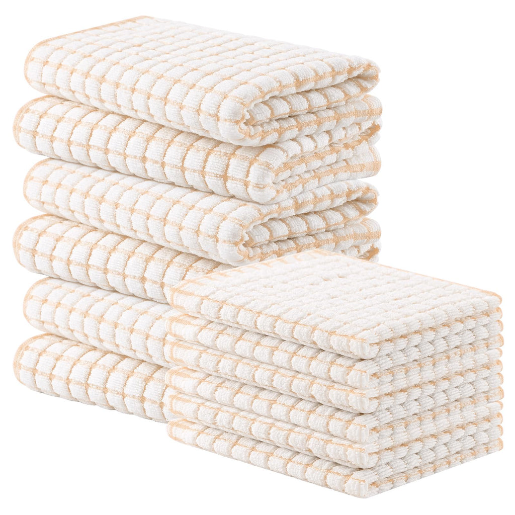 Homaxy Kitchen Towels and Dishcloths Set, Set of 8, Blue/Yellow/Red/Green