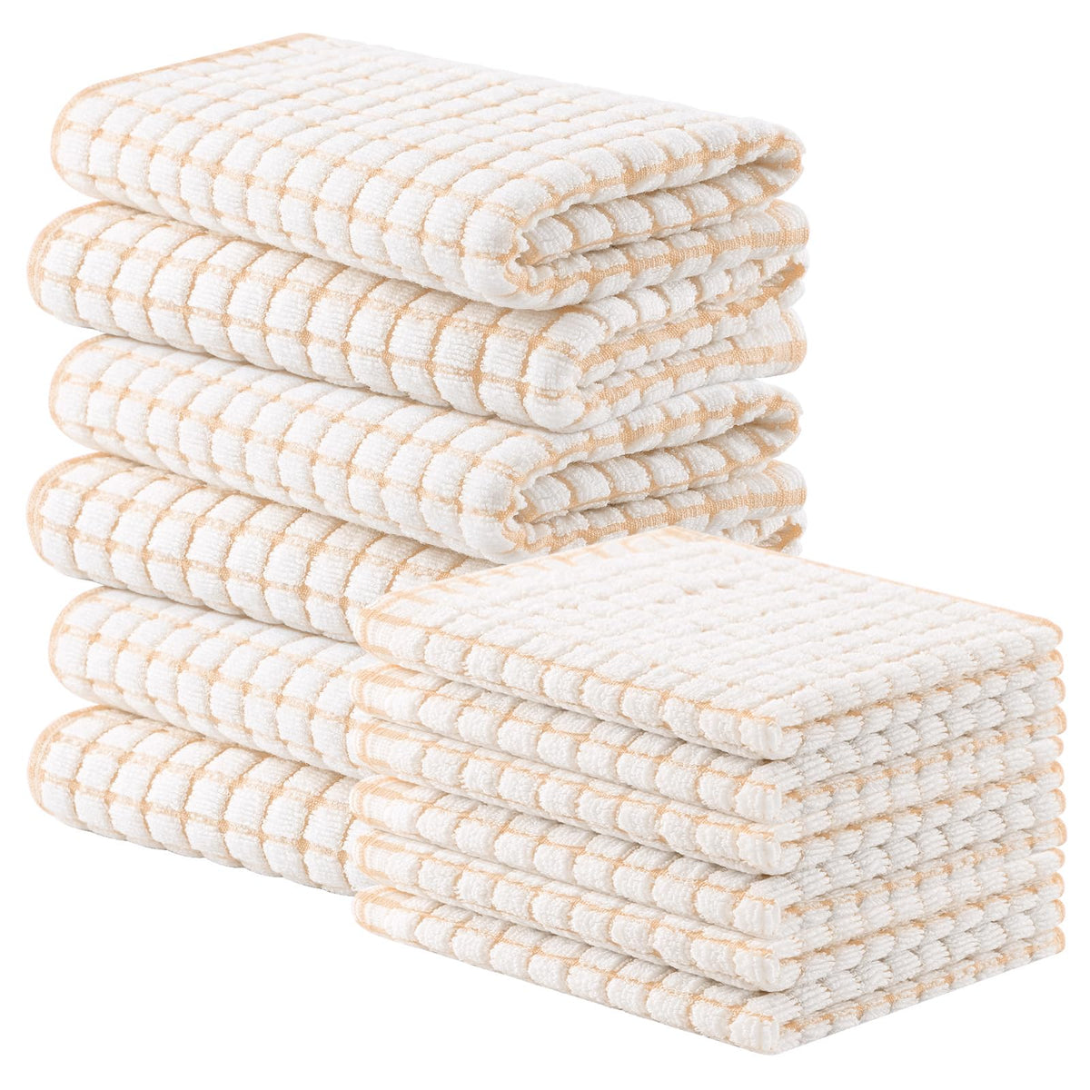 Homaxy Kitchen Towels and Dishcloths Set, Set of 8, Blue/Yellow/Red/Green