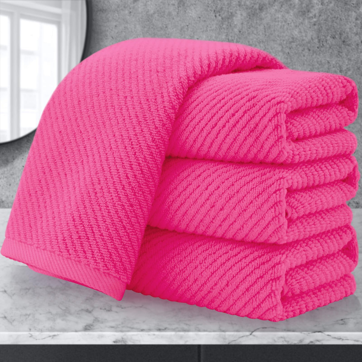 VOOVA & MOVAS 6PC Towel Set, 100% Cotton, Dark Grey