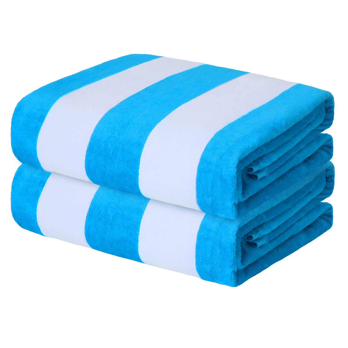 Exclusivo Mezcla 2 Pack Cotton Pool Beach Towel, Oversized Stripe Towel Set
