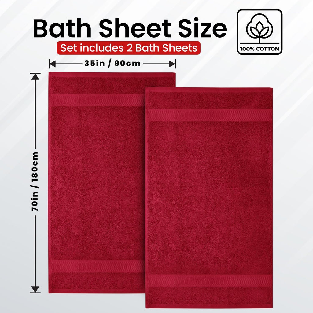 Infinitee Xclusives Bath Sheets Extra Large - 2 Pack - 600 GSM |35" x 70"|